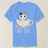 ウィメンズキュートキャットお茶おもしろい猫好き Tシャツ (デザイン正面)