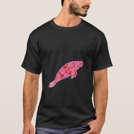 ウィメンズキュートハート管理おもしろい動物バレンタイン Tシャツ (正面)