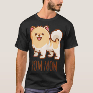 ウィメンズキュートポメラニア犬ポムマママギフトおもしろい Tシャツ