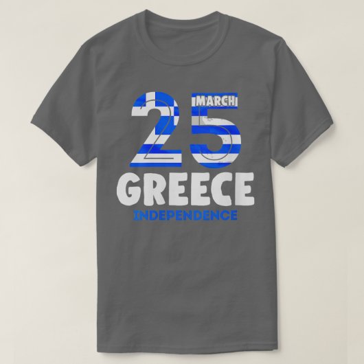 ウィメンズギリシャ独立記念日25 3月ギリシャ国旗 Tシャツ (デザイン正面)