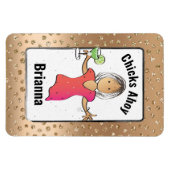 ウィメンズクおもしろいルーズキャビンのドアのためのチックアホイ マグネット (横)