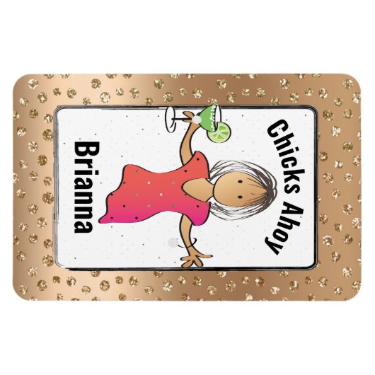 ウィメンズクおもしろいルーズキャビンのドアのためのチックアホイ マグネット (横)