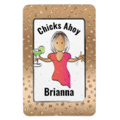 ウィメンズクおもしろいルーズキャビンのドアのためのチックアホイ マグネット (縦)