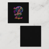 ウィメンズクイーンズ生まれは誕生日威厳があるブラック スクエア名刺 (正面/裏面)