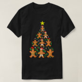 ウィメンズクリスマスジンジャーブレッドツリーホリデーアパレル Tシャツ (デザイン正面)