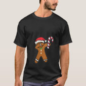 ウィメンズクリスマスダビングジンジャーブレッドマンキャンディカン Tシャツ (正面)