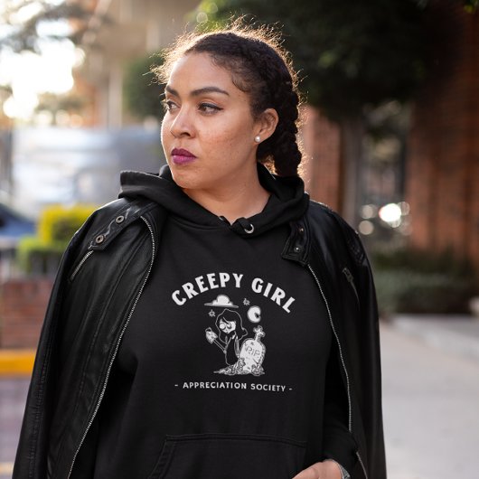 ウィメンズクリームガールホラースタイル パーカ