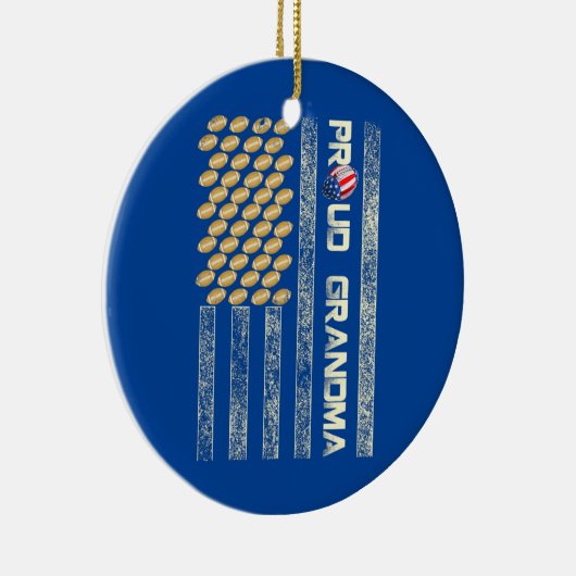 ウィメンズグランドパ誇りを持ったアメリカ国旗のサッカー セラミックオーナメント (右)