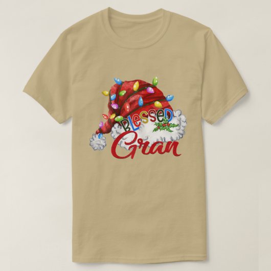 ウィメンズグルン賛美サンタハットクリスマスリー Tシャツ (デザイン正面)