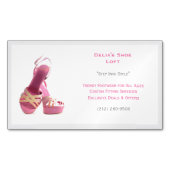 ウィメンズグレーピンクシューズファッション マグネット名刺 (正面)