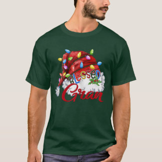 ウィメンズグ賛美ランサンタハットクリスマスライト7 Tシャツ
