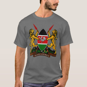ウィメンズケニアコートオブアームズ世界の国フラッグスジオ Tシャツ