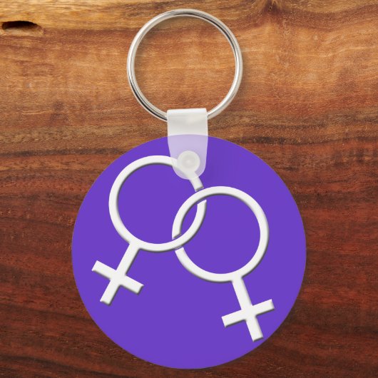 ウィメンズゲイプライドキーチェーンレインボーラブキーチェーン キーホルダー (正面)