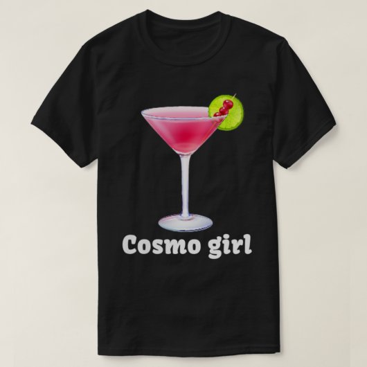 ウィメンズコスモガールコスモポリタン飲み物カクテルパート Tシャツ (デザイン正面)