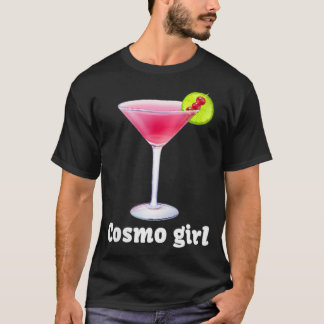 ウィメンズコスモガールコスモポリタン飲み物カクテルパート Tシャツ