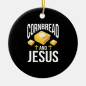 ウィメンズコーンブレッド&イエスコーンブレッド感謝していベーキング セラミックオーナメント (正面)