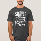 ウィメンズコーンホールおもしろい選手ビーンバッグトス私が好き Tシャツ (正面)