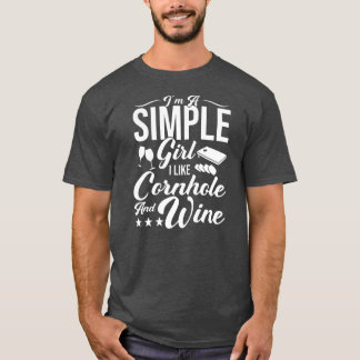 ウィメンズコーンホールおもしろい選手ビーンバッグトス私が好き Tシャツ