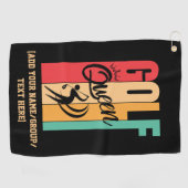 ウィメンズゴルフクイーン名前をカスタムする ゴルフタオル (横)