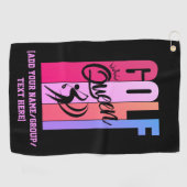 ウィメンズゴルフクイーン名前をカスタムする ゴルフタオル (横)