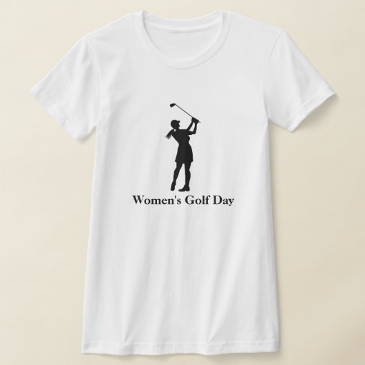 ウィメンズゴルフデー（または月）シルエットTシャツ Tシャツ (レイダウン)