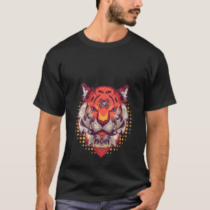 ウィメンズサイボーグタイガーヘッドワイルドキャットタイガーグラフィックティ Tシャツ