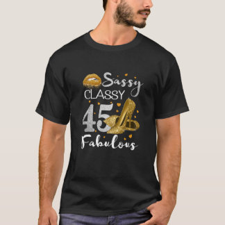 ウィメンズサッシクラス45素晴らしい45誕生日パーティー Tシャツ