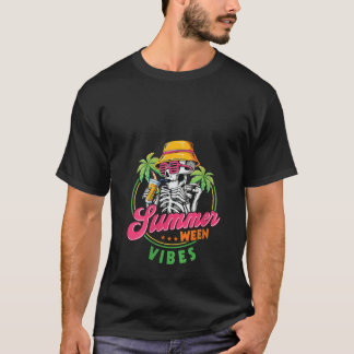 ウィメンズサマーウィーンビーブスおもしろいスケルトンSummer Hal Tシャツ