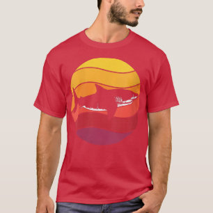 ウィメンズサメレトロスタイルヴィンテージVNeck Tシャツ