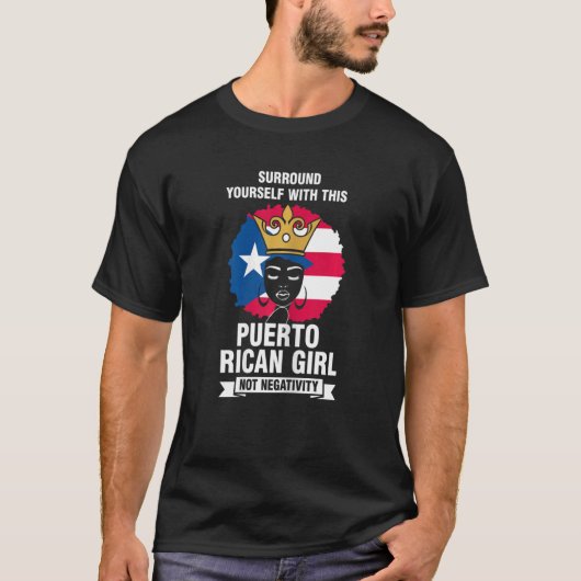 ウィメンズサラウンド自分自身プエルトリカガールペルトR Tシャツ (正面)