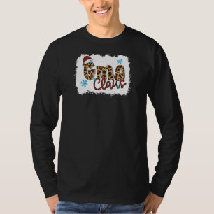 ウィメンズサンタグマクローススノーフレークレオパードクリスマ Tシャツ