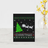 ウィメンズサンタスレイクリスマスツリー照明醜いキリスト カード (黄色い花)