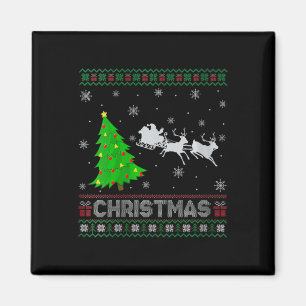 ウィメンズサンタスレイクリスマスツリー照明醜いキリスト マグネット