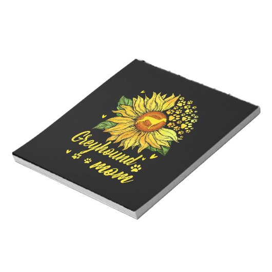 ウィメンズサンフラワーグレイハウンド母の犬の恋人のギフト ノートパッド (回転)