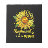 ウィメンズサンフラワーグレイハウンド母の犬の恋人のギフト ノートパッド (正面)