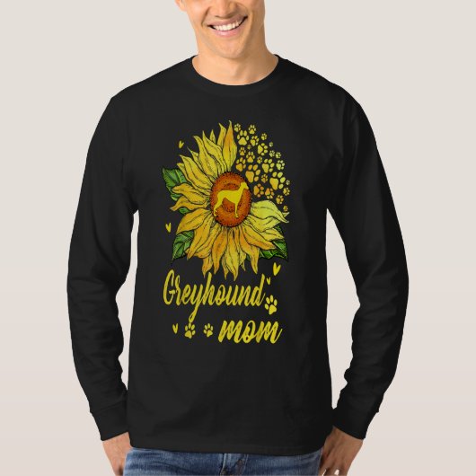 ウィメンズサンフラワーグレイハウンド母の犬の恋人のギフト Tシャツ (正面)