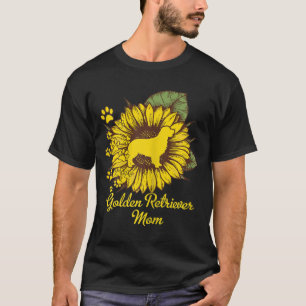 ウィメンズサンフラワーゴールデンレトリバーママ前犬ママ Tシャツ