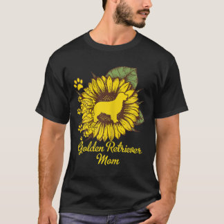 ウィメンズサンフラワーゴールデンレトリバーママ前犬ママ Tシャツ