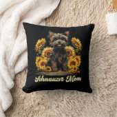 ウィメンズサンフラワーシュナウザーママ花ひげドッグロー クッション (ブランケット)