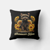 ウィメンズサンフラワーシュナウザーママ花ひげドッグロー クッション (裏面)