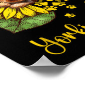 ウィメンズサンフラワーヨークシャーテリアマムドッグ恋人 ポスター (角)