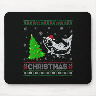 ウィメンズサーモンクリスマスツリー照明醜いクリスマスソフトウェア マウスパッド
