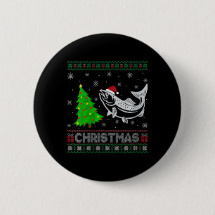 ウィメンズサーモンクリスマスツリー照明醜いクリスマスソフトウェア 缶バッジ