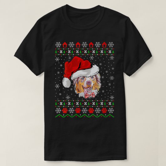 ウィメンズシェパードクリスマスギフト醜いオーストラリアの羊飼い Tシャツ (デザイン正面)
