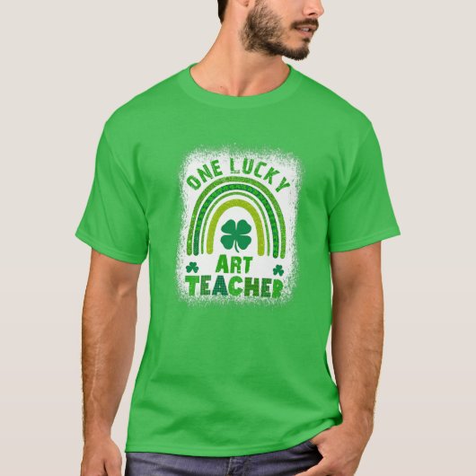 ウィメンズシャムロックワンラッキー先生St patricks day Tシャツ (正面)