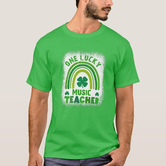 ウィメンズシャムロックワンラッキー先生St patricks day Tシャツ (正面)