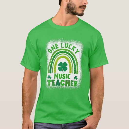 ウィメンズシャムロックワンラッキー先生St patricks day Tシャツ (正面)
