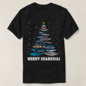 ウィメンズシャメリーークマおもしろいーククリスマスツリーF Tシャツ (デザイン正面)