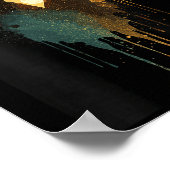 ウィメンズシルエットキスをする愛好家Date Together Bab ポスター (角)