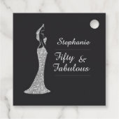 ウィメンズシルバーカクテルモダンドレス誕生日 フェイバータグ (裏面)